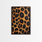 Leopard Wall Art Framed Canvas Print, Animal Print Rustic Decor, Bedroom Art, Skinny Tall Wall Art, Farmhouse Living Room Art