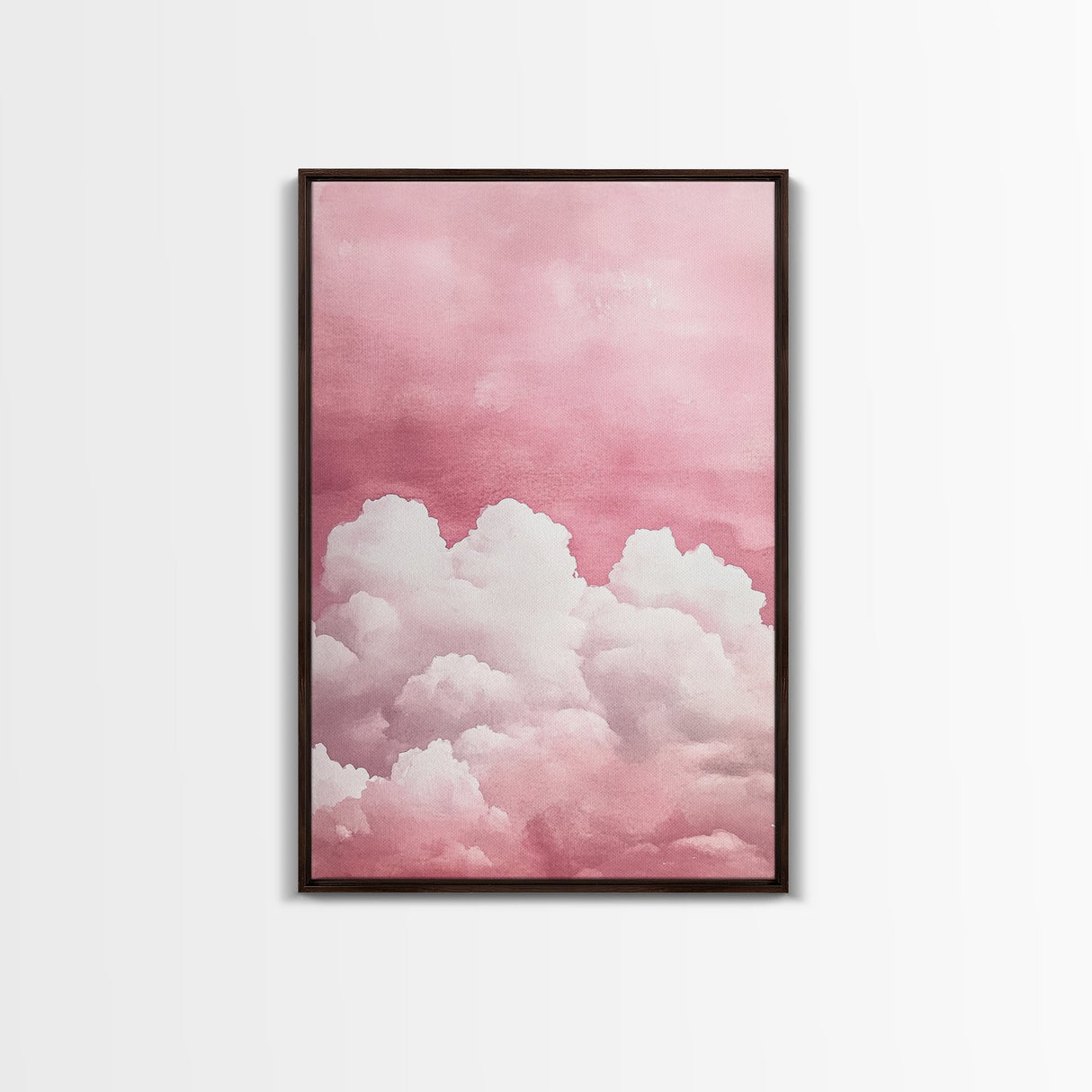 Dreamy Pink Clouds Canvas Print Light and Airy Minimalist Art Above Bed Wall Art Guest Room Decor Rustic Aesthetic Fall Accent Gift