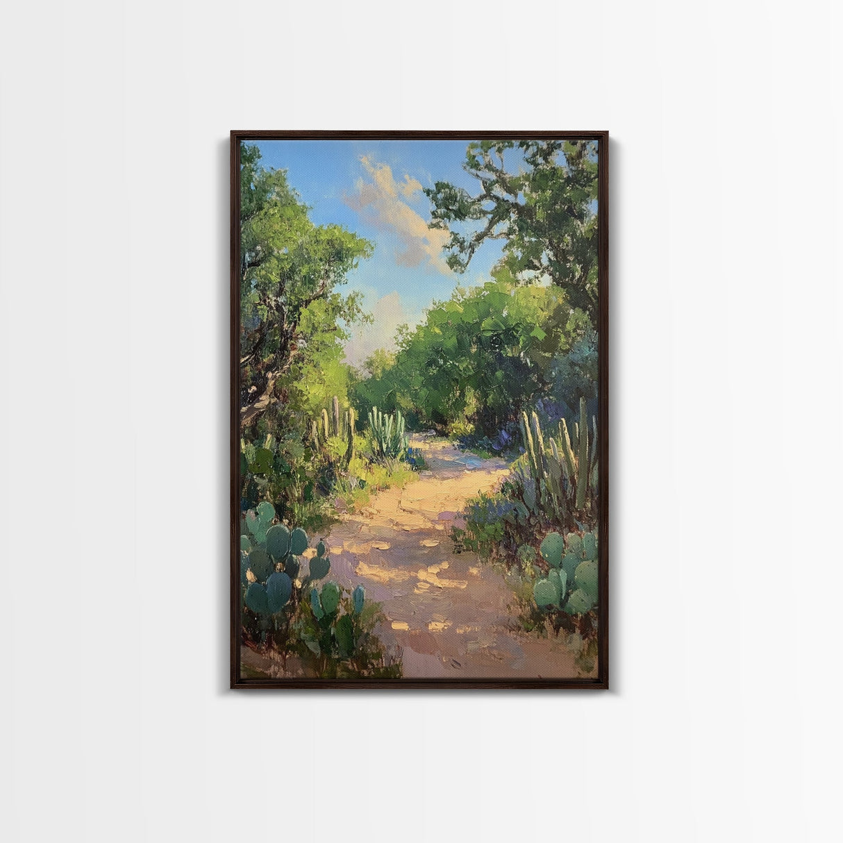Serene GardenPath Canvas Print Southwest Wall Art Rustic Decor Above Bed Art Farmhouse Wall Art Gift Idea Landscape Painting