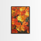 Vibrant Poppy Canvas Print with California Wildflower Art, Bright Floral Rustic Decor, Farmhouse Nature Landscape for Living Room