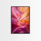 Fluid Pink Orange Canvas Print Featuring Bright Abstract Art Nouveau Style, Perfect Living Room Wall Art and Wabi Sabi Aesthetic