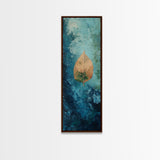 Golden Leaf, botanical prints, wabi sabi wall art, nature inspired art, minimalist art, teal wall art, Canvas Print