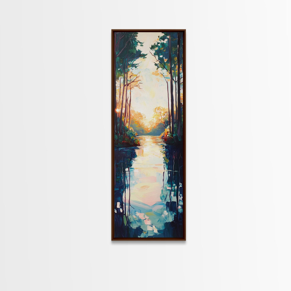 Forest Glow, Joshua tree art, wildflower painting, botanical prints, landscape painting, Framed Canvas Print, vertical wall art