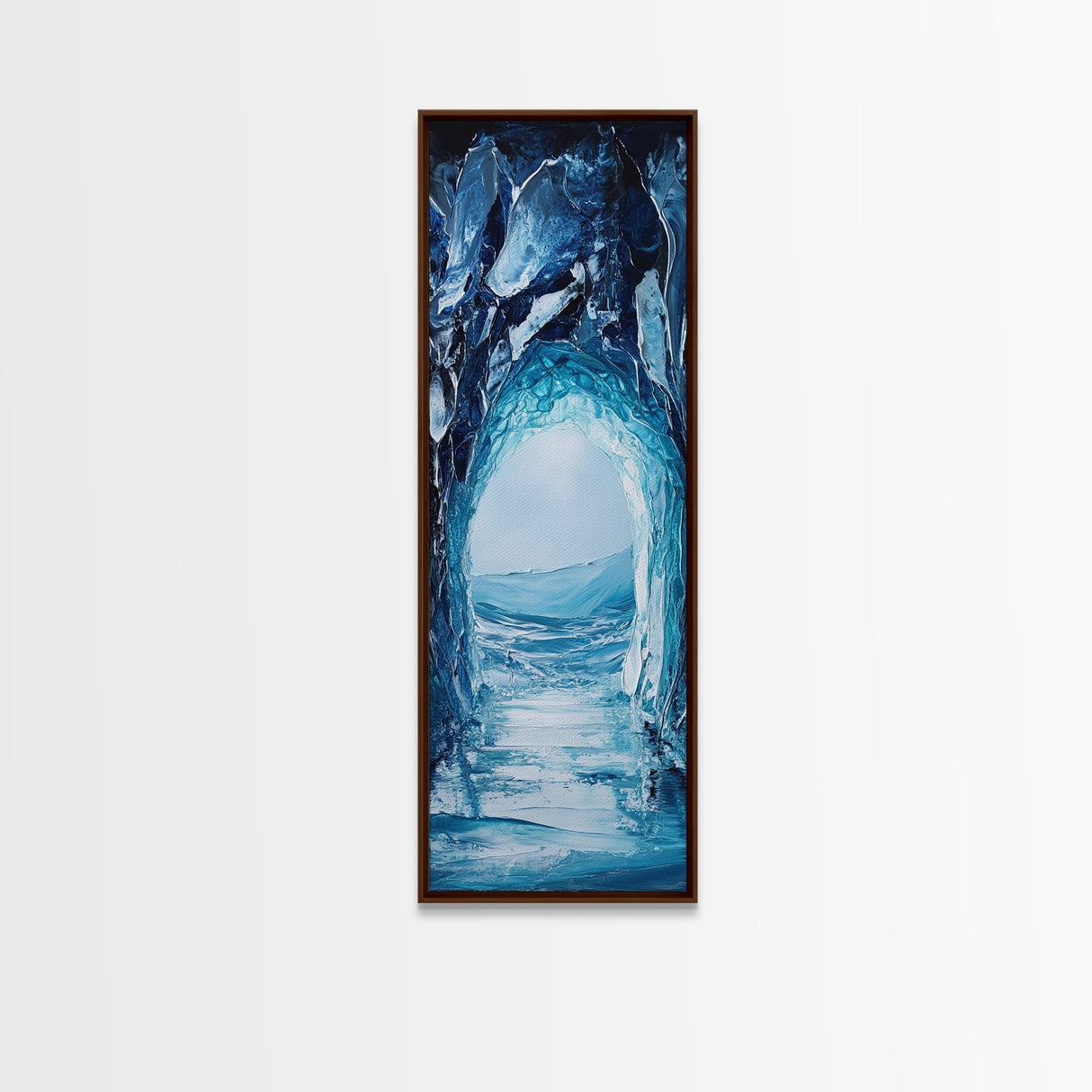 Ice Cave, Seascape Painting, Nautical Decor, Coastal Landscape Art, Blue and Green Wall Art, Abstract Art, Framed Canvas Print