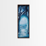 Ice Cave, Seascape Painting, Nautical Decor, Coastal Landscape Art, Blue and Green Wall Art, Abstract Art, Framed Canvas Print