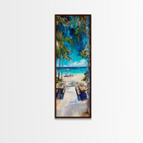 Beach Pathway, coastal wall art, tropical painting, ocean painting, palm tree painting, coastal decor, nautical painting, Canvas Print