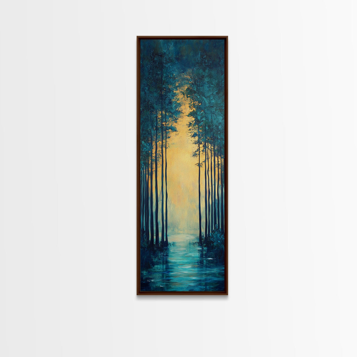 Moody Forest, pine tree art, landscape painting, dark romance painting, nature wall art, forest at dusk painting