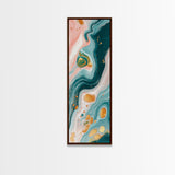 Fluid Art, pink orange wall art, teal wall art, modern abstract painting, contemporary art, fluid acrylic painting, Canvas Print