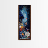 Starry Floral, botanical prints, wildflower painting, floral artwork, whimsical art, colorful nature painting, moody art