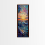 Ocean Wave, Coastal Wall Art, Seascape Painting, Surf Wall Art,Extra Wide Art, Bedroom Art, Framed Canvas Print