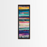 Textile Abstract, Colorful Patterns, Woven Design, Framed Canvas Print, Moroccan wall art, geometric wall art, boho art, vibrant art