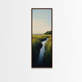 Marsh landscape, marsh painting, coastal decor, framed canvas print, extra wide art, original painting, above couch art