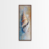 Spiral Shell Painting, Coastal Decor, Nautical Wall Art, Beach House Art, Textured Painting, Framed Canvas Print, Ocean Art