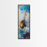Shipwreck, nautical wall art, seascape painting, coastal landscape art, rustic decor, ocean wall art, Framed Canvas Print