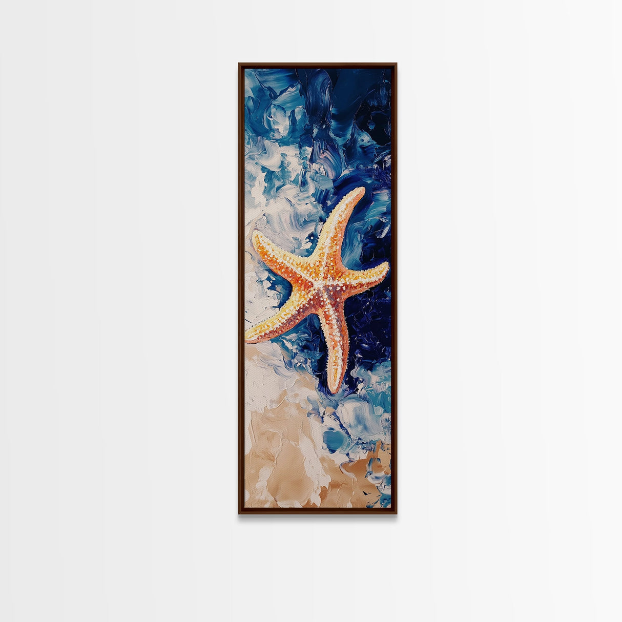 Starfish on Beach, coastal decor, nautical painting, beach house wall art, coastal cowgirl wall art, framed canvas print