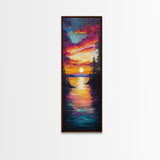 Ocean Waves, Pink Orange Sunset, Coastal Wall Art, Canvas Print, Surf Wall Art, Above Couch Art, Beach House Art