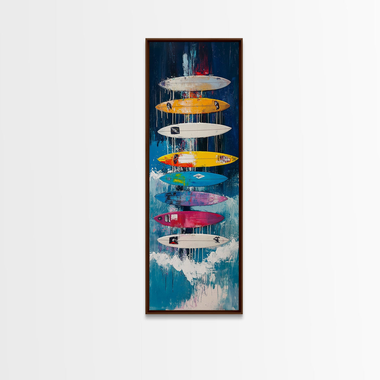 Surfboard Art, Coastal Decor, Framed Canvas Print, Surf Wall Art, Nautical Painting, Beach House Art, Living Room Art
