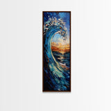 Ocean Wave, Seascape Art, Canvas Print, Nautical Decor, Coastal Painting, Blue and Green Wall Art, Surf Inspired Art