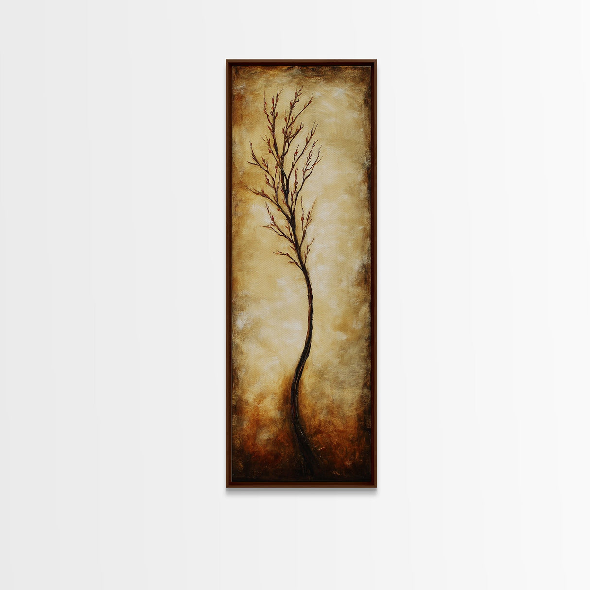 Minimalist Tree, birch tree painting, rustic wall art, farmhouse art, wabi sabi wall art, framed canvas print, vertical wall art