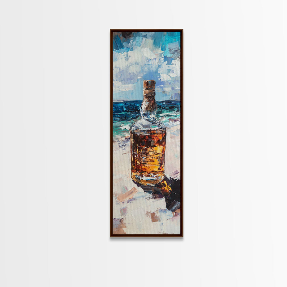 Whiskey Bottle, Espresso Martini Wall Art, Cocktail Art, Moody Art, Rustic Art, Gift Idea for Him, Framed Canvas Print, Bar Wall Art