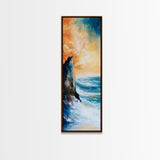 Sunset Cliff, coastal painting, framed canvas print, nautical wall art, seascape painting, landscape painting, ocean art, wall decor