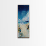 Windy Dunes, coastal landscape art, framed canvas print, nautical decor,  Ireland painting, beach house wall art