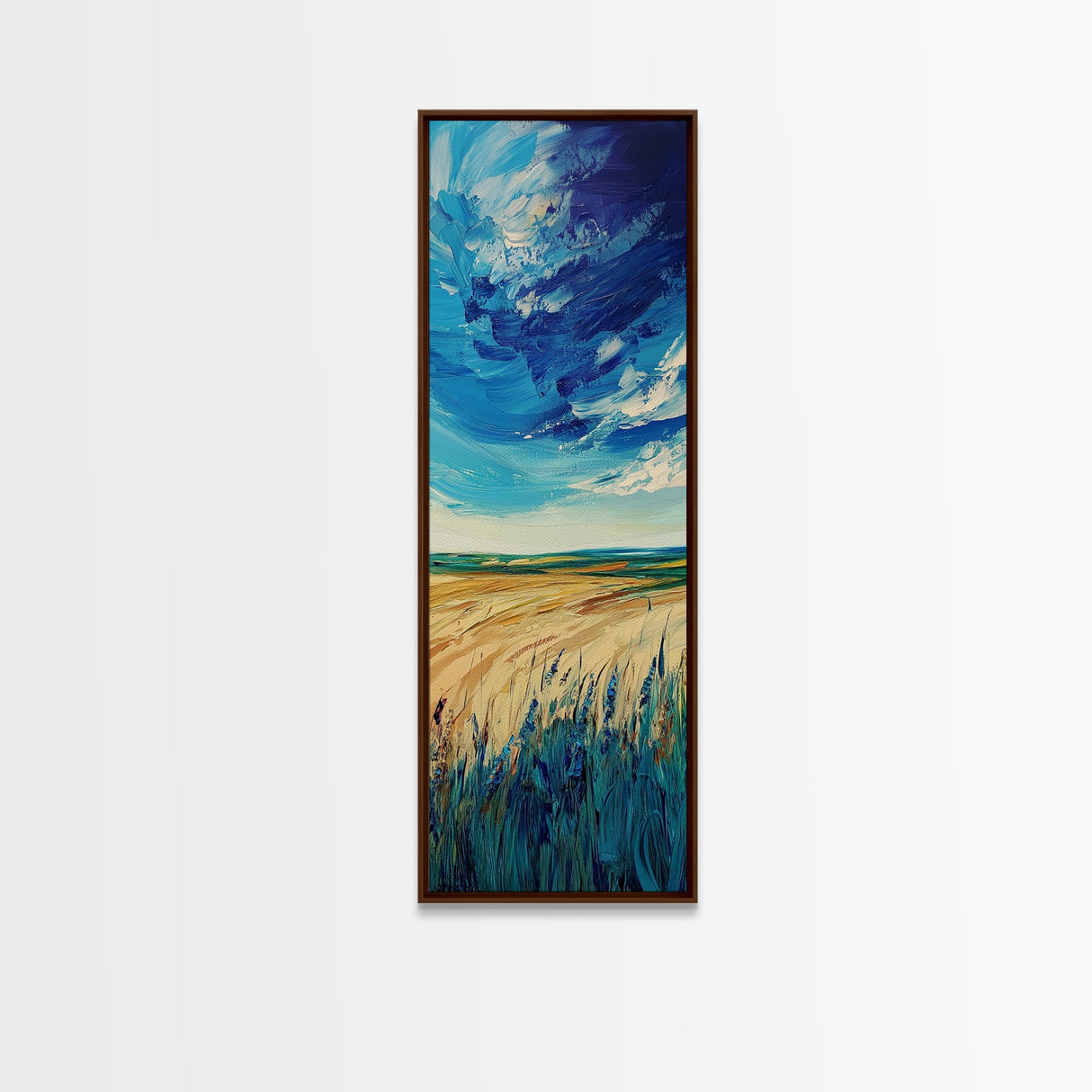 Prairie Storm, landscape painting, framed canvas print, moody art, rustic wall art, southwest wall art, extra wide art, boho art