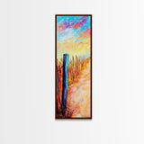 Fenced Path, rustic decor, framed canvas print, landscape painting, autumn painting, farmhouse art, guest room art