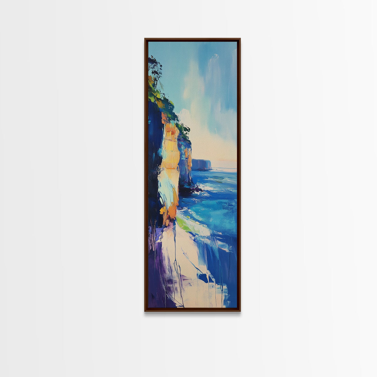 Seascape Painting, Coastal Wall Art, Nautical Decor, Ocean Waves Art, Tall Narrow Art, Canvas Print, Rustic Wall Art, Gift Idea