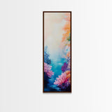 Coral Reef, dolphin painting, blue and green wall art, ocean painting, tropical decor, tall skinny art, coastal decor, canvas print
