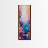 Vibrant Coral, koi fish painting, whimsical art, pink orange wall art, ocean painting, seascape painting, beach house art, canvas print