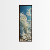 Ocean Wave Splash, Coastal Wall Art, Nautical Decor, Beach Art Print, Framed Canvas Print, Surf Wall Art, Vertical Wall Art
