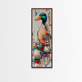 Whimsical Ducks, bird art, farmhouse art, framed canvas print, colorful animal painting, rustic wall art, above couch art