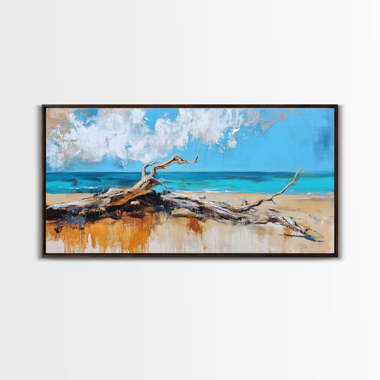 Seaside Driftwood, Nautical Wall Art, Rustic Decor, Coastal Wall Art, Beach House Art, Extra Wide Art, Canvas Print, Horizontal Wall Art