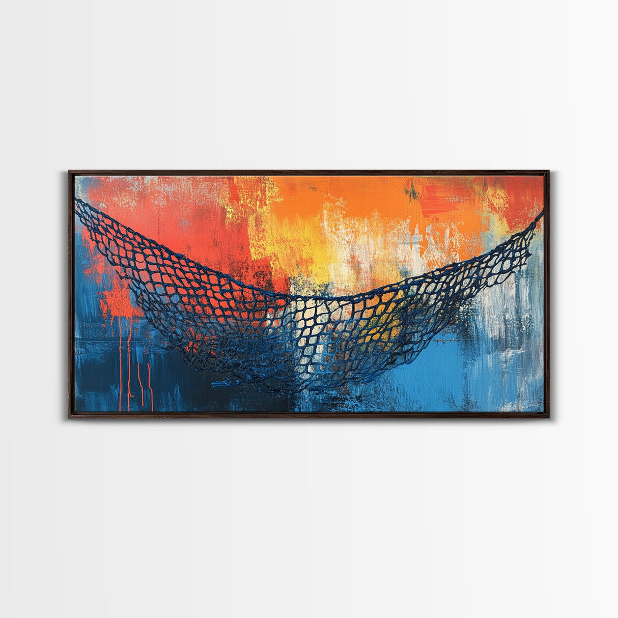 Fisherman’s Net, nautical decor, textured art, abstract painting, ocean painting, southwest wall art, Canvas Print, coastal painting