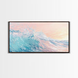 Ocean Wave Painting, Coastal Wall Art, Surf Wall Art, Nautical Decor, Framed Canvas Print, Seascape Painting, Extra Wide Art