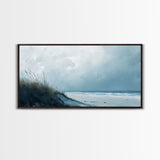 Seascape painting, coastal wall art, framed canvas print, beach painting, nautical decor, extra wide art, panoramic wall art