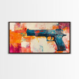 Graffiti wall art, framed canvas print, extra wide art, modern pop art, bold abstract painting, vibrant wall decor, contemporary art