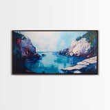 Ocean Cliffs, Seascape Painting, Nautical Decor, Coastal Landscape Art, Above Couch Art, Bedroom Art, Canvas Print, Gift Idea