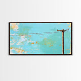 Power Lines, minimalist art, boho wall art, extra wide art, blue and green wall art, wabi sabi art, above sofa art, Canvas Print