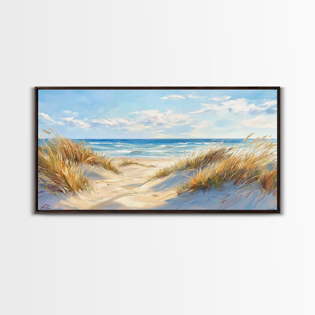 Beach Dunes, Coastal Painting, Nautical Wall Art, Canvas Print, Seascape Painting, Coastal Decor, Above Bed Wall Art, Farmhouse Art
