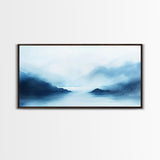 Misty Mountains, Moody Landscape, Lake Tahoe Art, Wabi Sabi Art, Extra Wide Wall Art, Coastal Wall Art, Canvas Print, Bedroom Art
