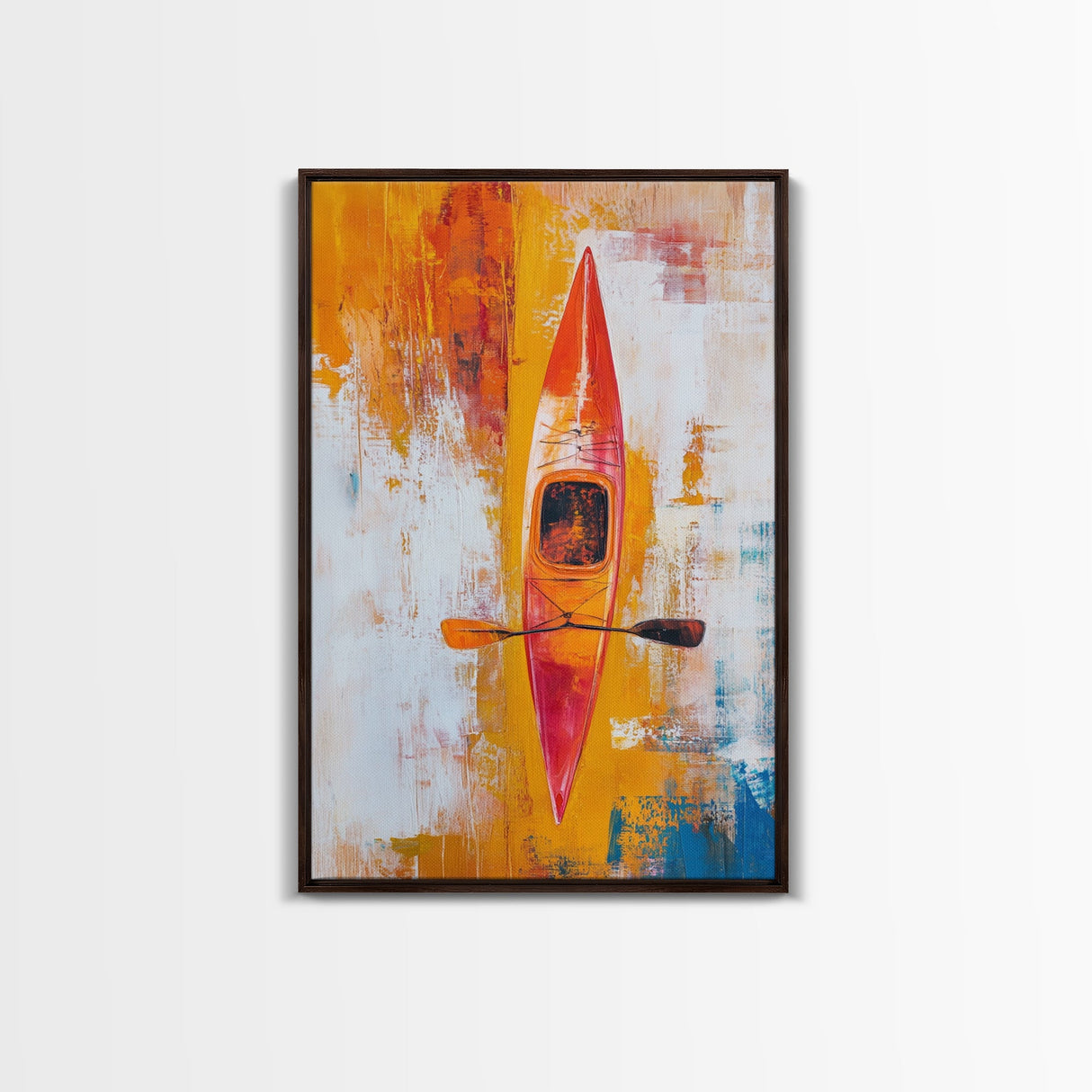 Kayak Painting, Nautical Wall Art, Coastal Cowgirl Wall Art, Rustic Decor, Abstract Boat Art, Ocean Painting, Canvas Print