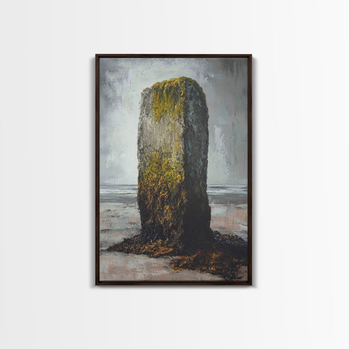 Ozymandias Art, moody art, coastal decor, wabi sabi art, rustic wall art, nautical decor, Framed Canvas Print, extra wide art