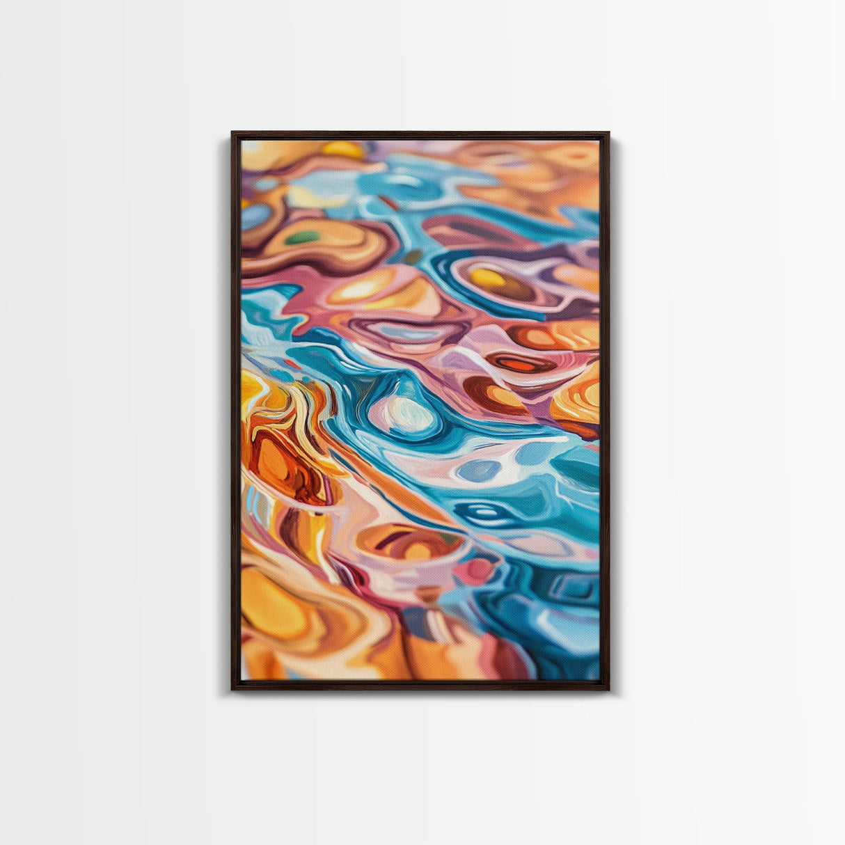 Abstract Swirls, Colorful Wall Art, Canvas Print, Geometric Art, Teal Wall Art, Whimsical Art, Psychedelic Painting, Modern Decor