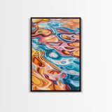Abstract Swirls, Colorful Wall Art, Canvas Print, Geometric Art, Teal Wall Art, Whimsical Art, Psychedelic Painting, Modern Decor