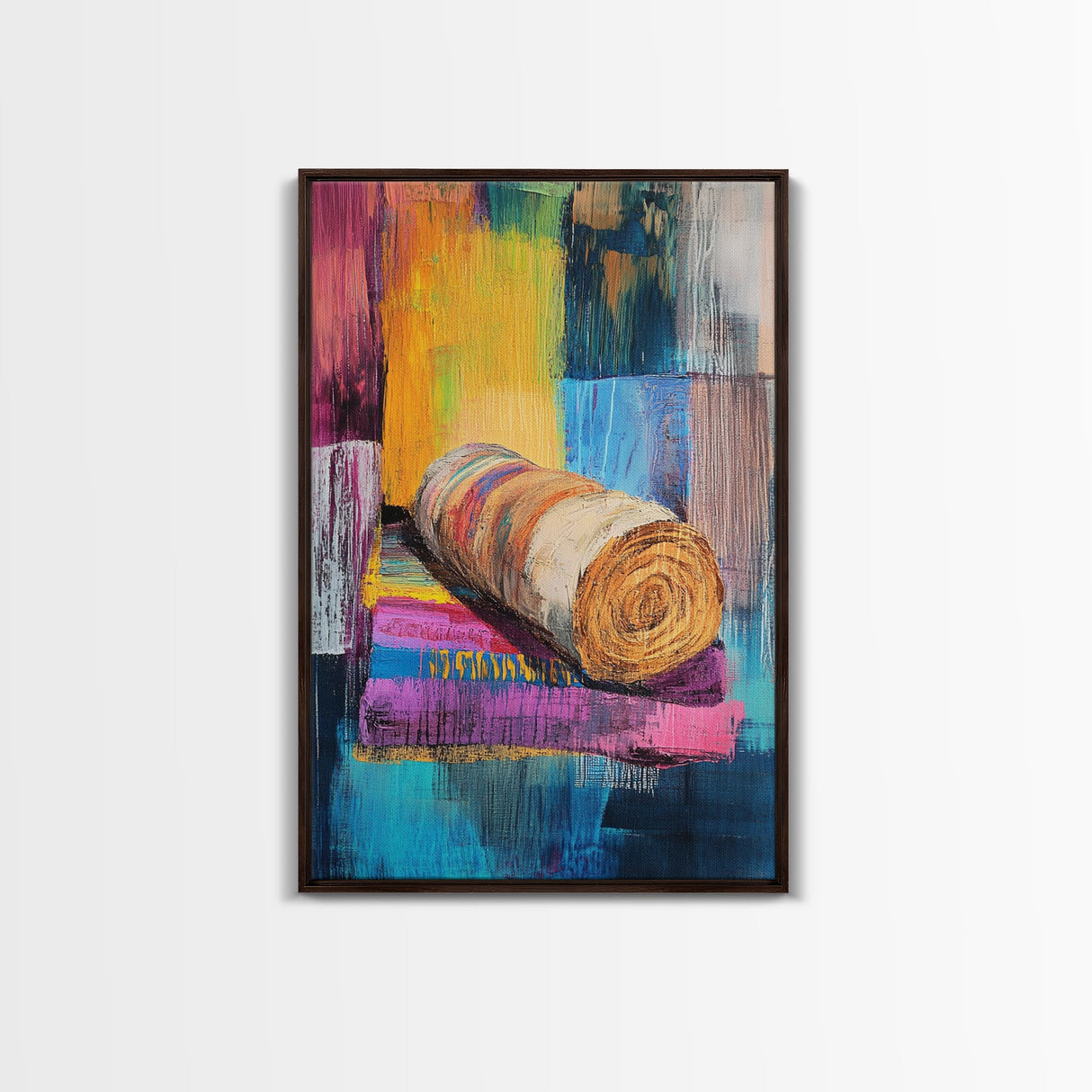 Abstract Roll, Wabi Sabi Art, Modern Abstract Art, Geometric Wall Art, Colorful Art, Minimalist Art, Canvas Print, Gift Idea