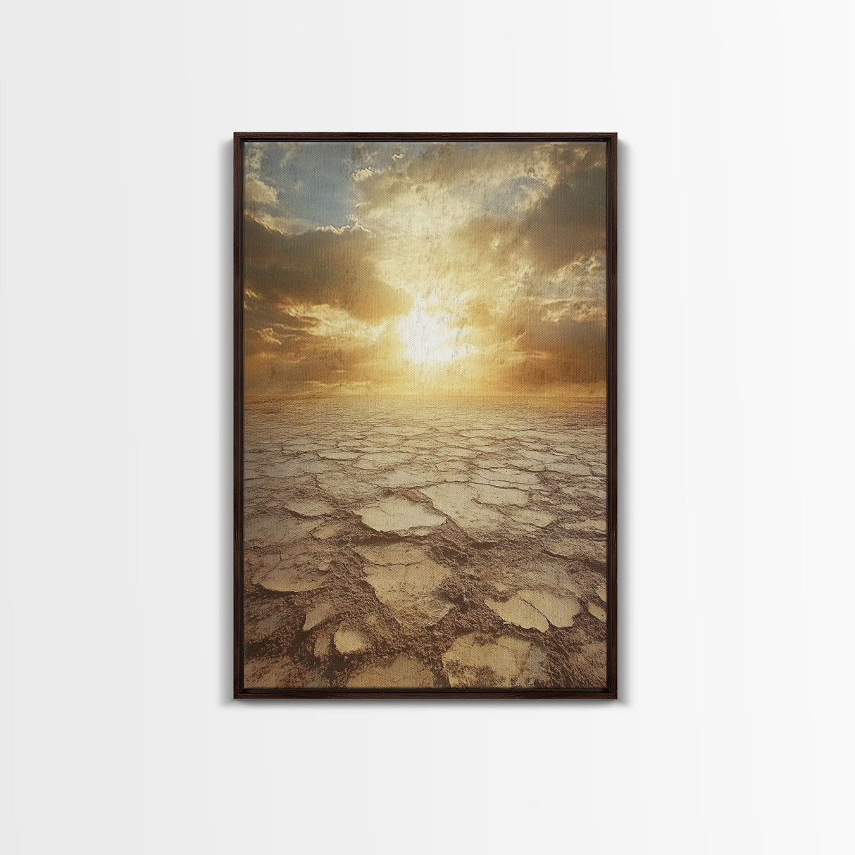 Golden Desert Sunrise Canvas Print, Southwest Wall Art, Nature Photography, Minimalist Landscape Art, Earthy Home Decor, Living Room Art