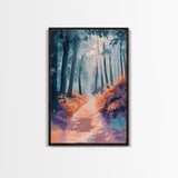 Enchanted Forest Path Framed Canvas Print | Mystical Woodland Art | Fantasy Landscape Painting | Nature Lover Wall Decor