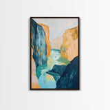 Canyon River, Southwest Wall Art, Mountain Painting, Rustic Art, Landscape Painting, Extra Wide Art, Boho Art, Framed Canvas Print
